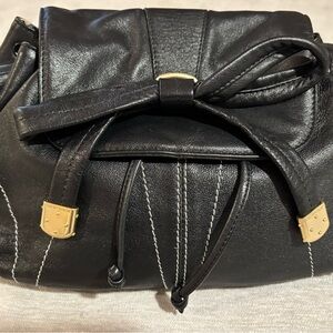 See By Chloe Black Clutch with Gold Details